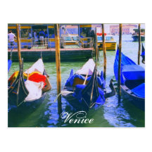 Venice Italy Postcard Post Card Gondolas