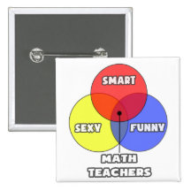 Venn Diagram .. Math Teachers Pinback Button