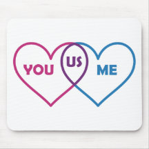 Venn Diagram Valentine - You Me Us Mouse Pads