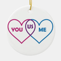 Venn Diagram Valentine - You Me Us Christmas Ornaments