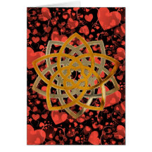 Venus Flower Duo - antique metal | heart pattern Cards