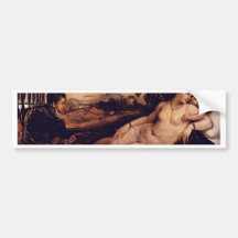 Venus With Cupid And Organist Dog By Tizian Bumper Sticker