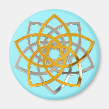 Venusblume Duo Gold Silver | cyan Kühlschrankmagnete