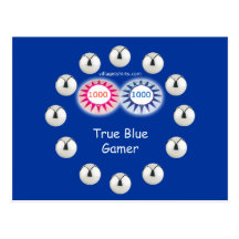 Véritable flipper bleu de Gamer Cartes Postales