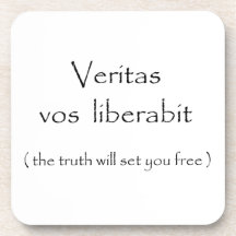 Veritas vos liberabit-cork coaster
