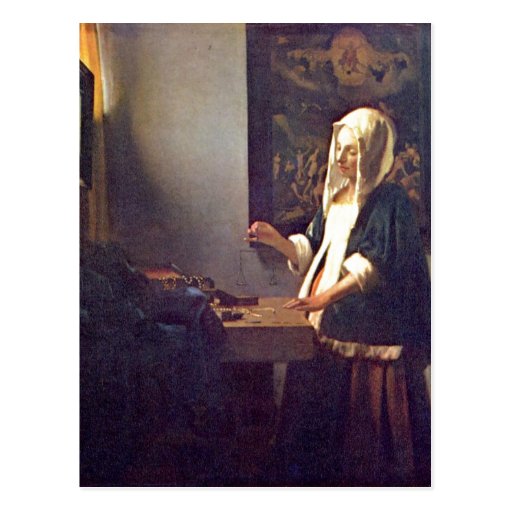 Vermeer van Delft, Jan Die Perlenw?gerin Woman Hol Postcards