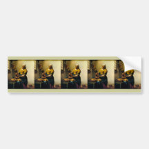 Vermeer's Maidservant Pouring Milk (circa 1660) Bumper Sticker