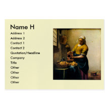 Vermeer's Maidservant Pouring Milk (circa 1660) Business Card Templates