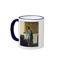 Vermeer's Woman in Blue Reading a Letter ca.1665 Mugs