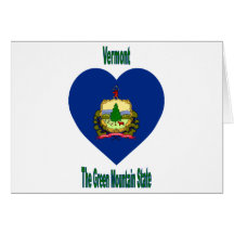 Vermont Flag Heart Cards