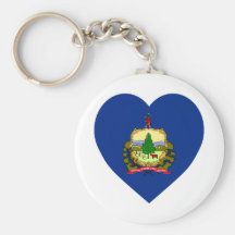 Vermont Flag Heart Keychains