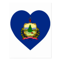 Vermont Flag Heart Postcards