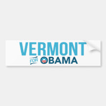 Vermont For Barack Obama Biden Bumper Sticker