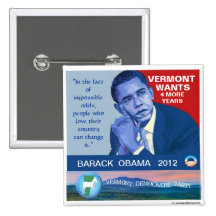 Vermont for Obama 2012 Button