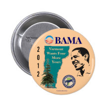 Vermont for Obama 2012 political pinback button