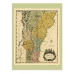 Vermont, From actual Survey - Vintage 1814 Map Postcards