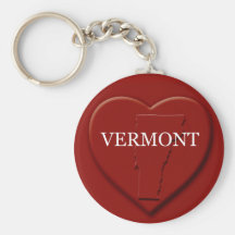 Vermont Heart Map Keychain