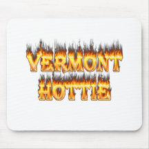 Vermont hottie fire and flames mouse pads