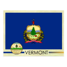 Vermont State Flag and Seal Post Card