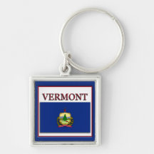 Vermont State Flag Design Premium Keychain