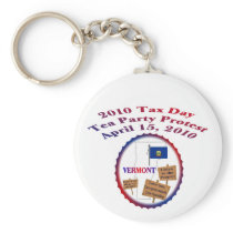 Vermont Tax Day Tea Party Protest Key Chains