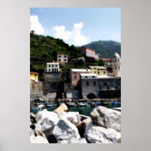 Vernazza, bateaux de Cinque Terre Italie Affiches