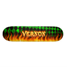 Vernon skateboard fire and flames design.