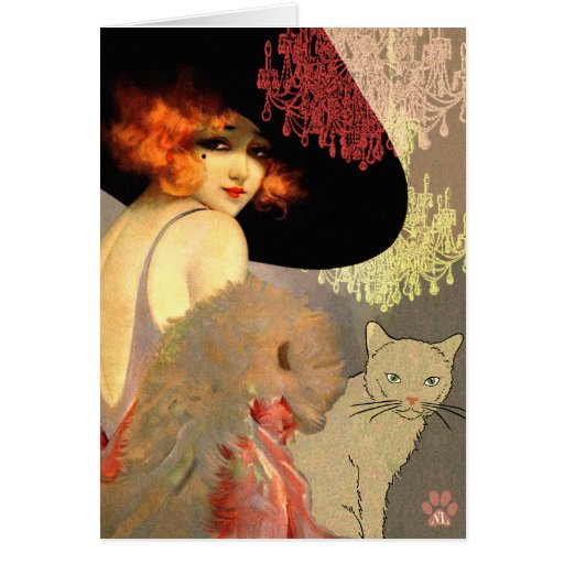 Veronica Cat and Chandelier Note Cards