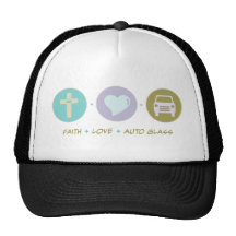 Verre d'automobile d'amour de foi casquettes