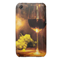 Verre de vin et de raisins verts dans la lueur d'u coques iPhone 3