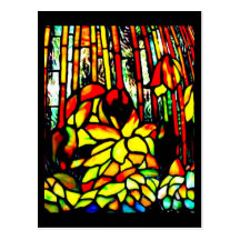 Verre-Louis Carte-Souillé Tiffany 9 Cartes Postales
