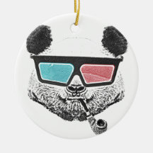 Verres à trois dimensions de panda vintage décoration de noël