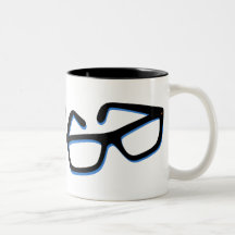 Verres nerd frais dans noir et le blanc tasses