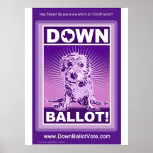 Vers le bas, vote ! Affiche