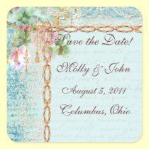 Versailles Pink Roses Save the Date Stickers stickers
