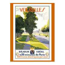 "Versailles" Vintage French Travel Poster Postcard