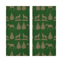 Vert bronzage rustique d'orignaux de pins sauvages impressions sur toile