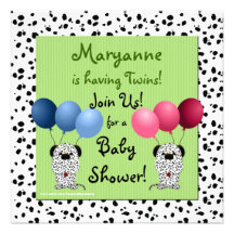 Vert Dalma d'invitation de baby shower de jumeaux 