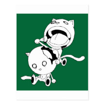 Vert de chat de cannibale cartes postales