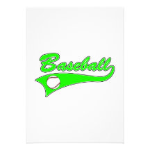 Vert de chaux de logo de base-ball invitations