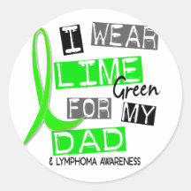 Vert de chaux d'usage du lymphome I pour mon papa  Autocollants