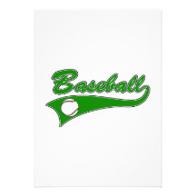 Vert de logo de base-ball invitation