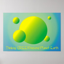 VERT de pensée au delà d'affiche de la terre de pl