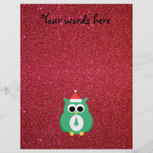 Vert de père Noël de hibou avec le scintillement r Tract