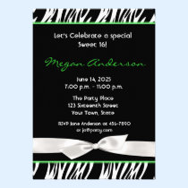 Vert de zèbre, invitation blanche d'arc invitations