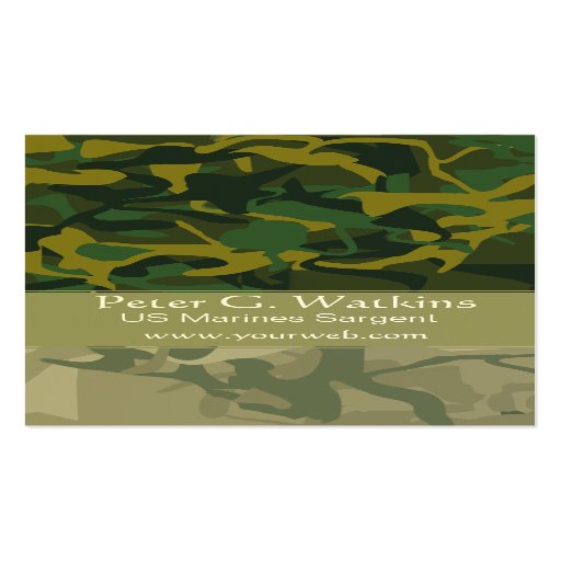 Vert d'Environtmentalist de région sauvage de camo Modèle De Carte De Visite