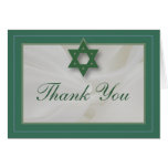 Vert élégant de carte de remerciements de Mitzvah 