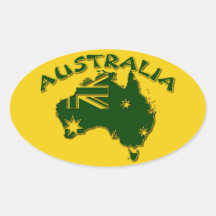 Vert et or de l'Australie Autocollants