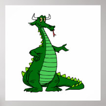 Vert idiot de dragon poster