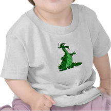 Vert idiot de dragon t-shirts